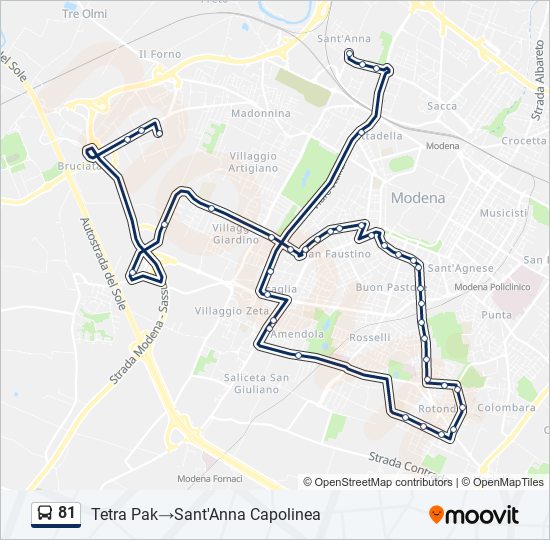 81 bus Line Map