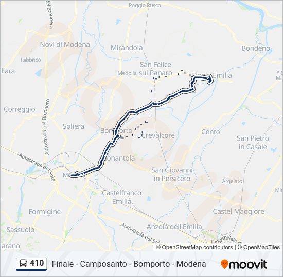 Percorso linea bus 410