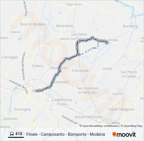 410 Bus Line Map