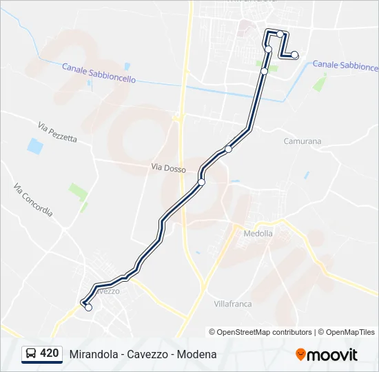 420 Bus Line Map