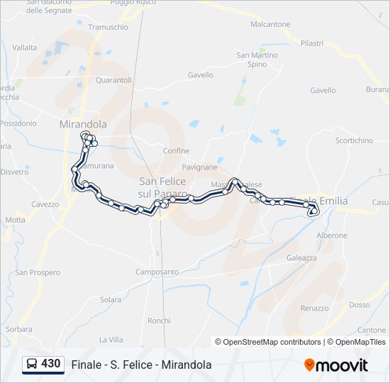 Percorso linea bus 430