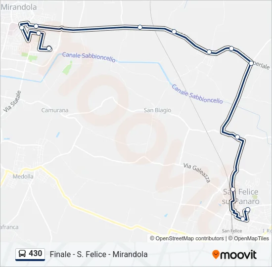 430 Bus Line Map