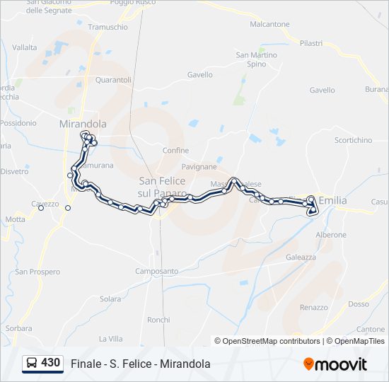 Percorso linea bus 430