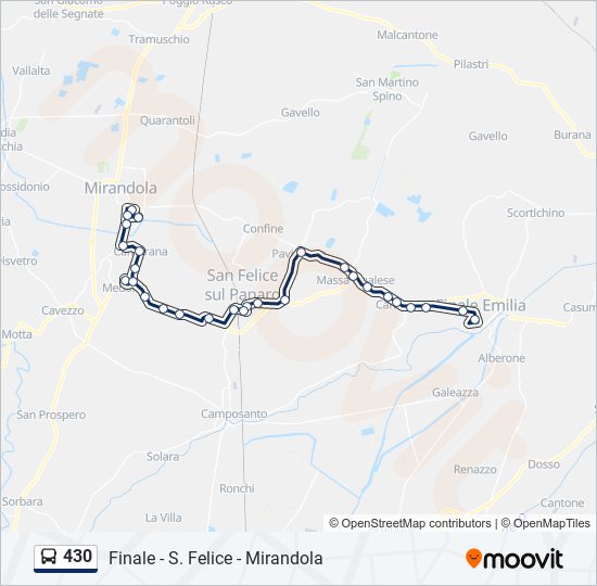 430 bus Line Map