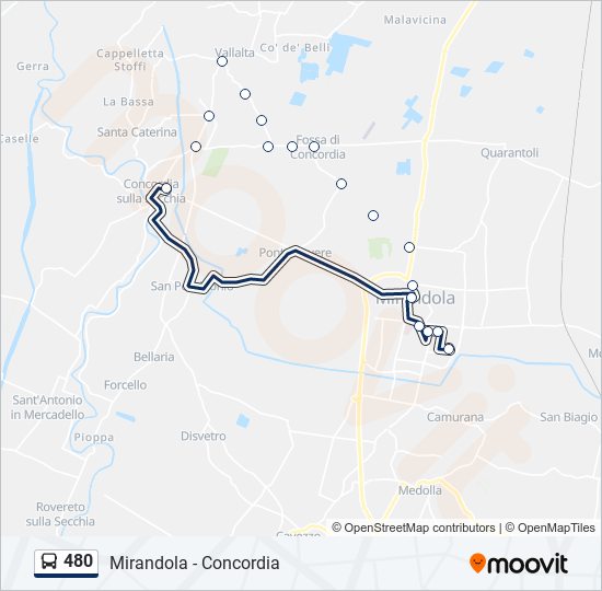 480 bus Line Map