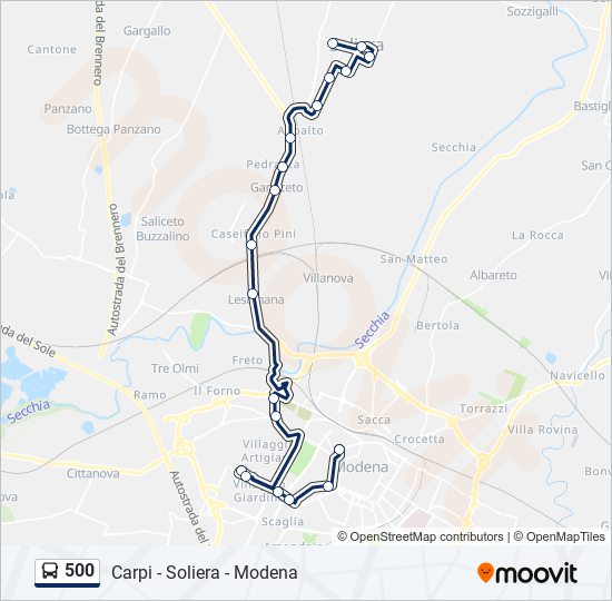 500 bus Line Map