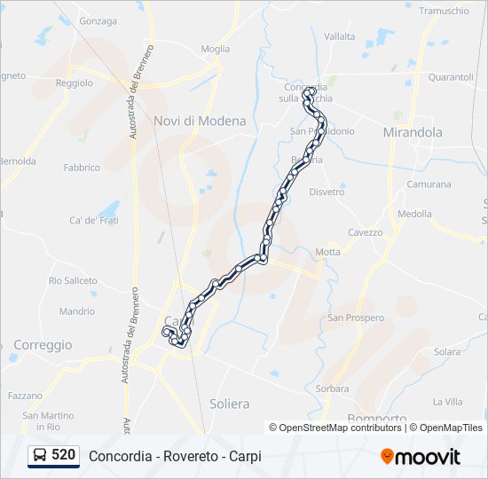 520 bus Line Map