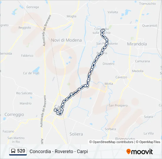 520 Bus Line Map
