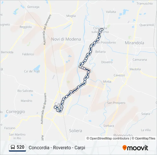 520 Bus Line Map
