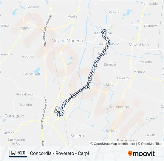 520 Bus Line Map