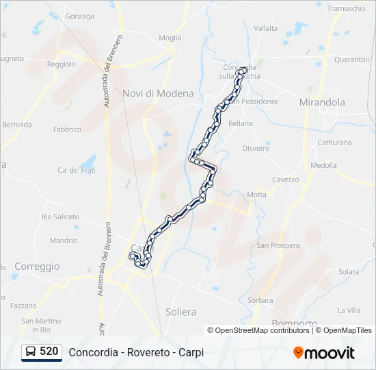 520 Bus Line Map