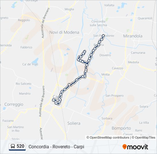 520 bus Line Map