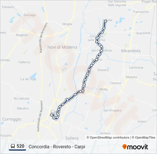 520 Bus Line Map
