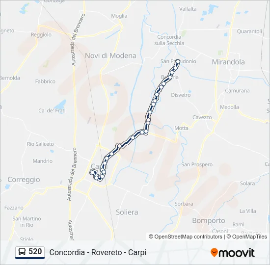 520 Bus Line Map