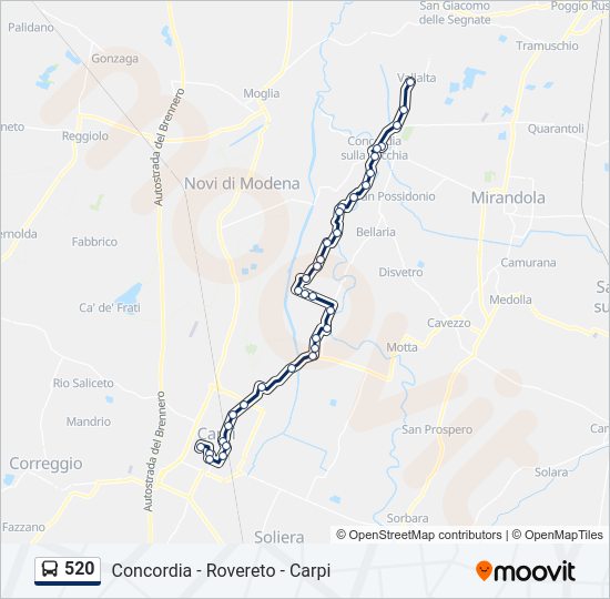 520 bus Line Map