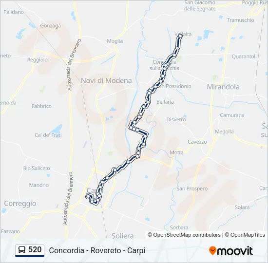 520 Bus Line Map