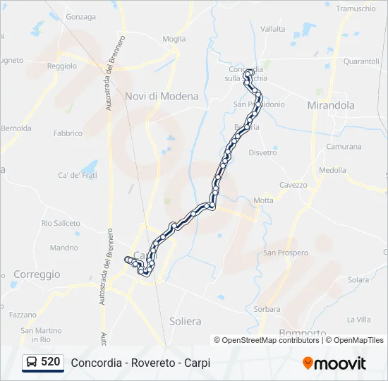 520 Bus Line Map