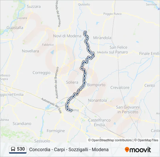 530 Bus Line Map