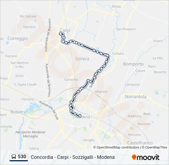 530 Bus Line Map