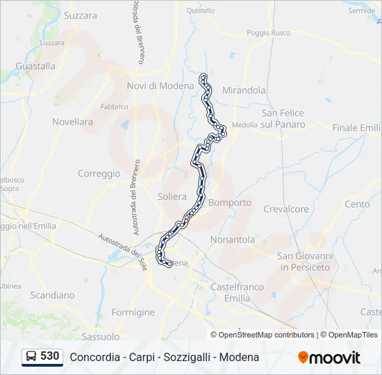 530 Bus Line Map