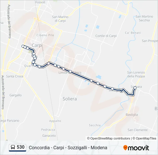 530 Bus Line Map