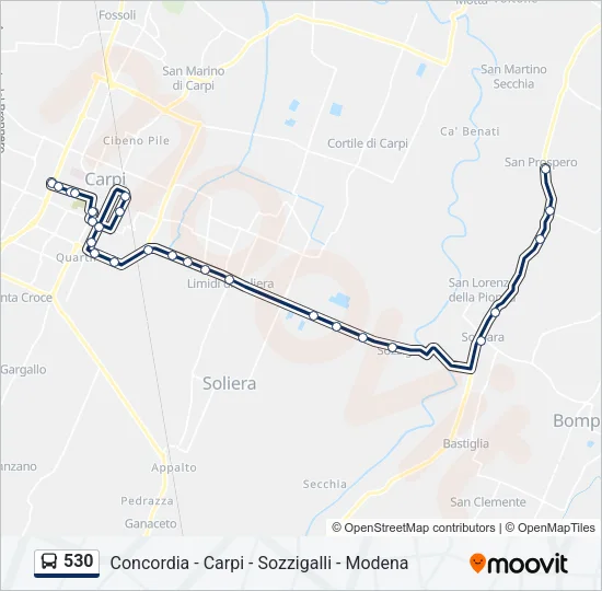 530 Bus Line Map