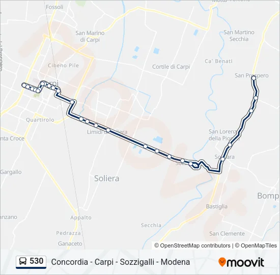 530 Bus Line Map