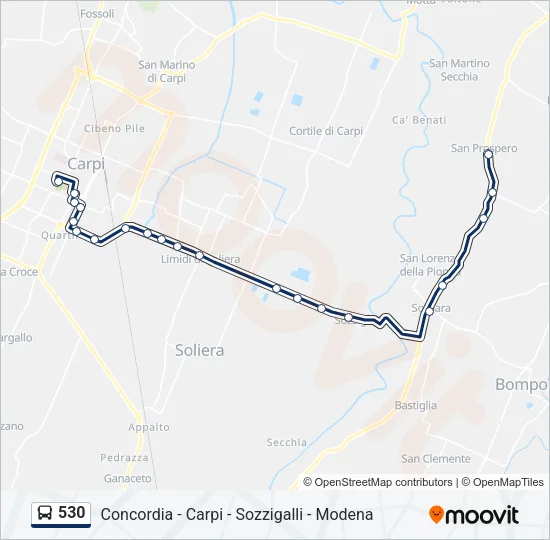 530 Bus Line Map