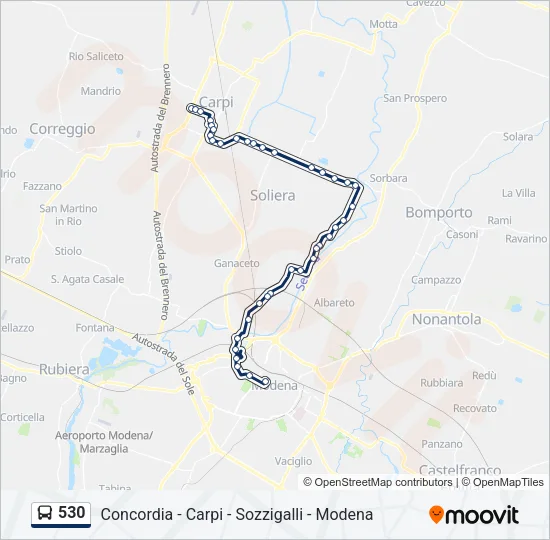 530 Bus Line Map