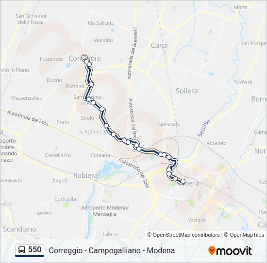 550 Bus Line Map