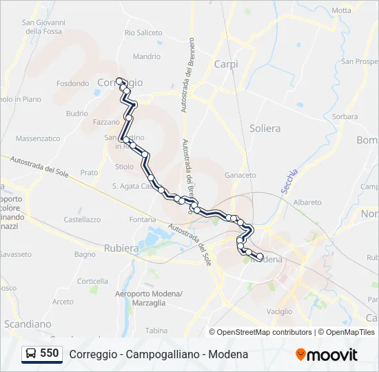 550 Bus Line Map