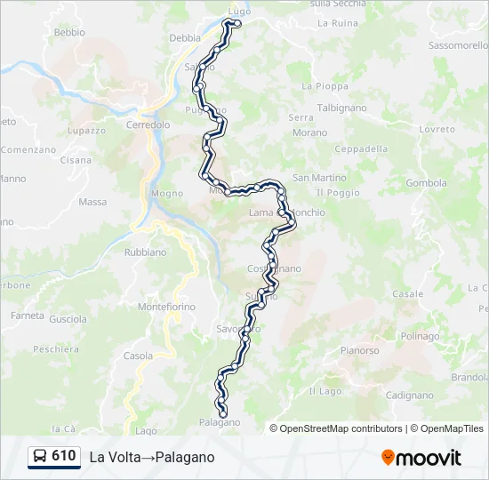 610 Bus Line Map