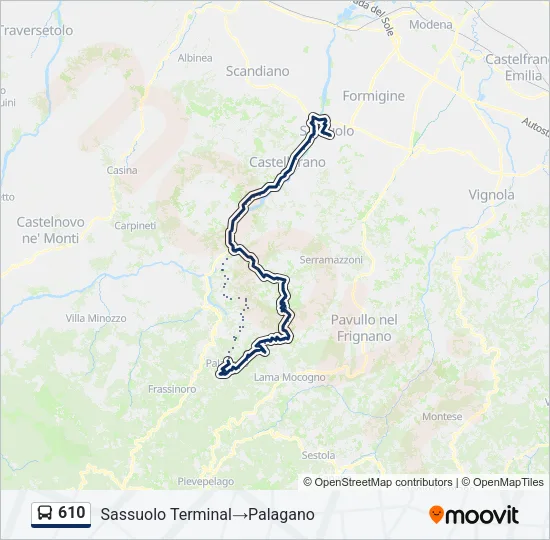 610 Bus Line Map