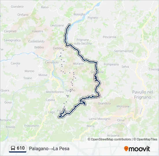 610 Bus Line Map