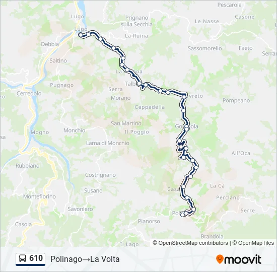 610 Bus Line Map