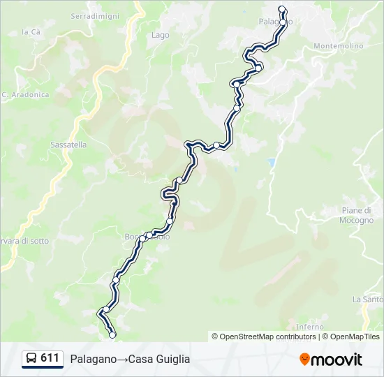 611 Bus Line Map