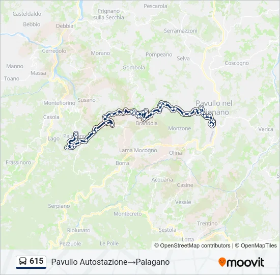 615 Bus Line Map