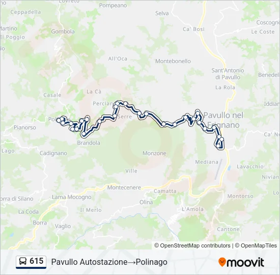 615 Bus Line Map