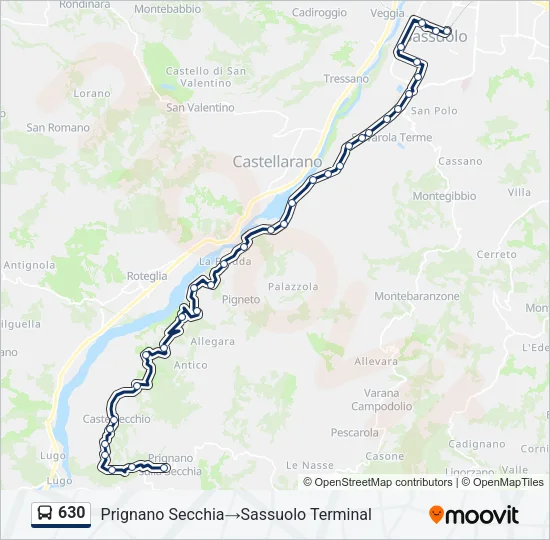 630 Bus Line Map