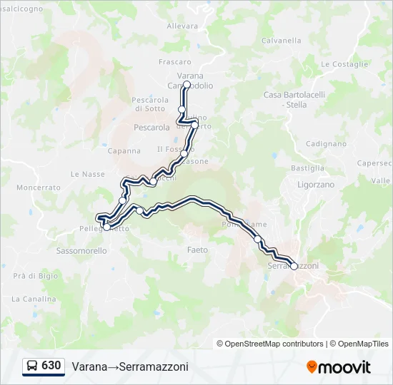 630 Bus Line Map