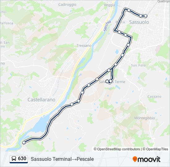 Percorso linea bus 630