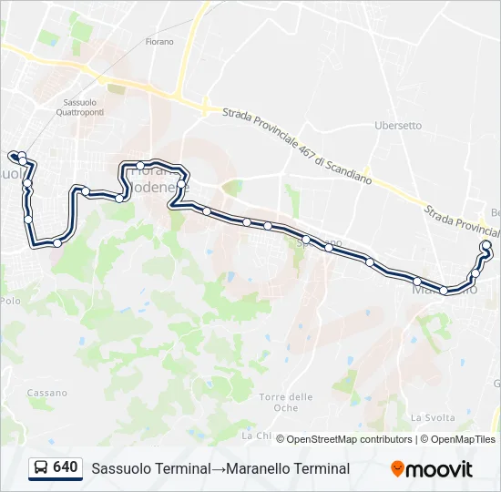 640 Bus Line Map