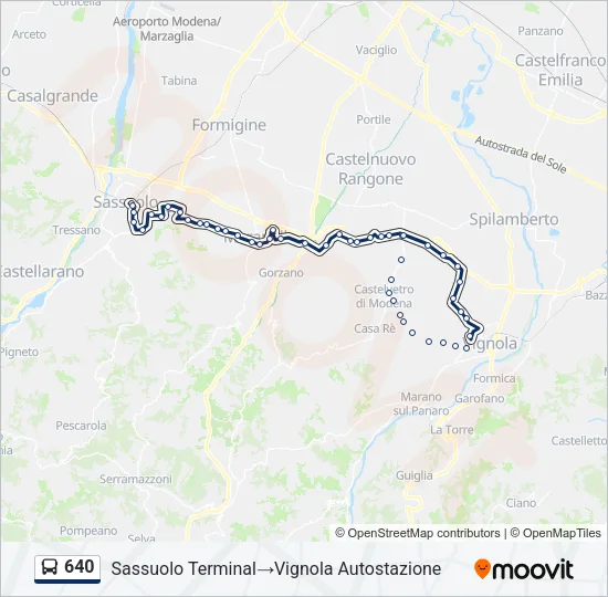 640 Bus Line Map