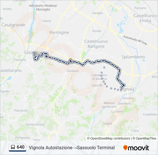 640 Bus Line Map