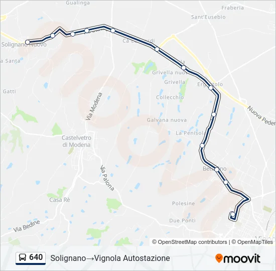 640 Bus Line Map