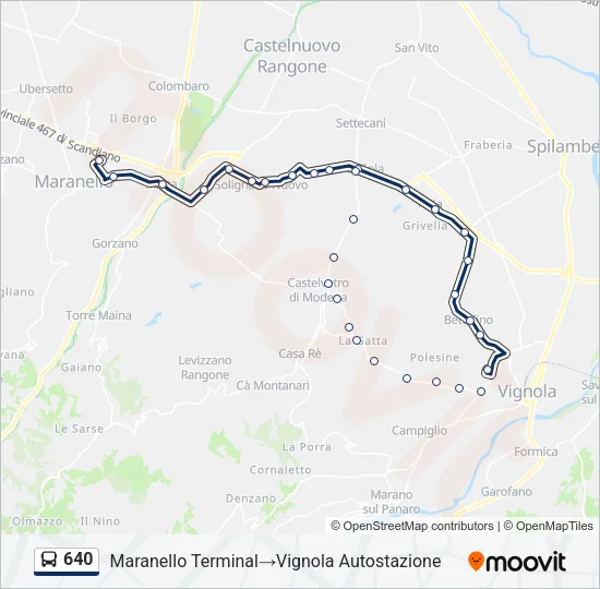 640 Bus Line Map