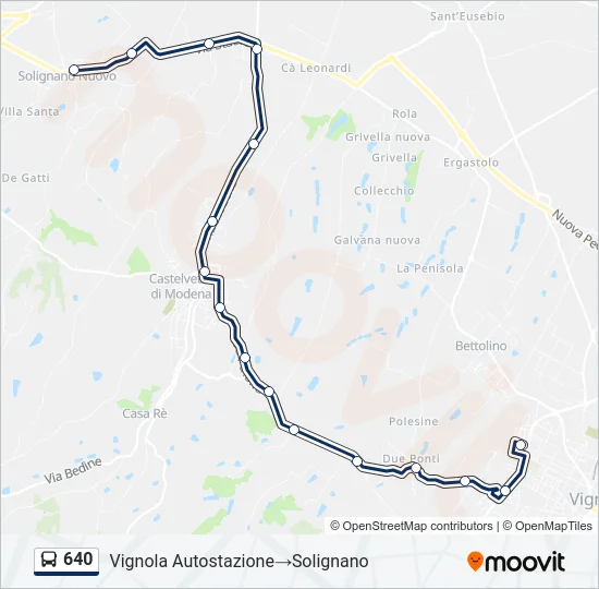 640 Bus Line Map