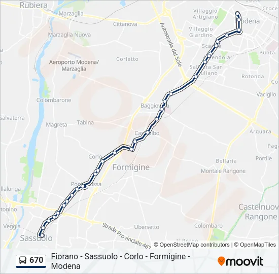 670 Bus Line Map