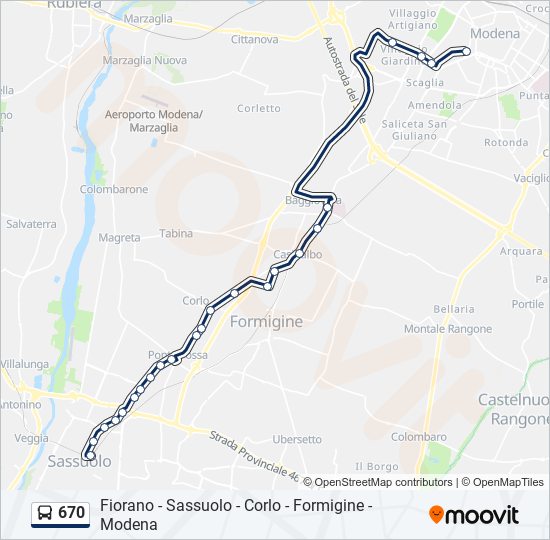 670 bus Line Map