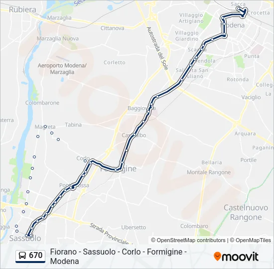 670 Bus Line Map